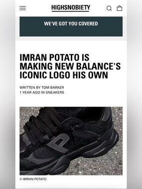 Imran Potato Black I Homage to New Balance 9060 I Athletic Sneakers